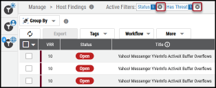 Clearing Active Filters - Active Filter Bar Remove Filter Location